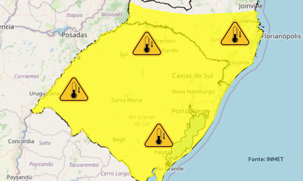 Imagem ilustrativa sobre Paraná coloca 153 cidades em alerta amarelo por queda de temperatura; INMET aciona alerta em 3 regiões