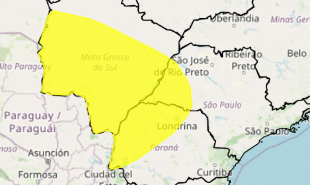Trata-se de um alerta amarelo para queda de temperatura nos estados de MA, PS e PR