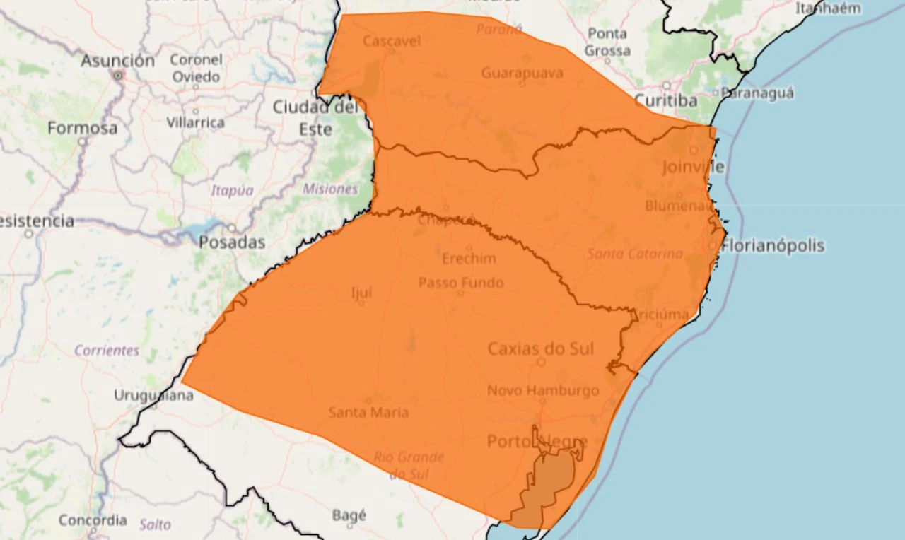 Trata-se de um alerta laranja para 