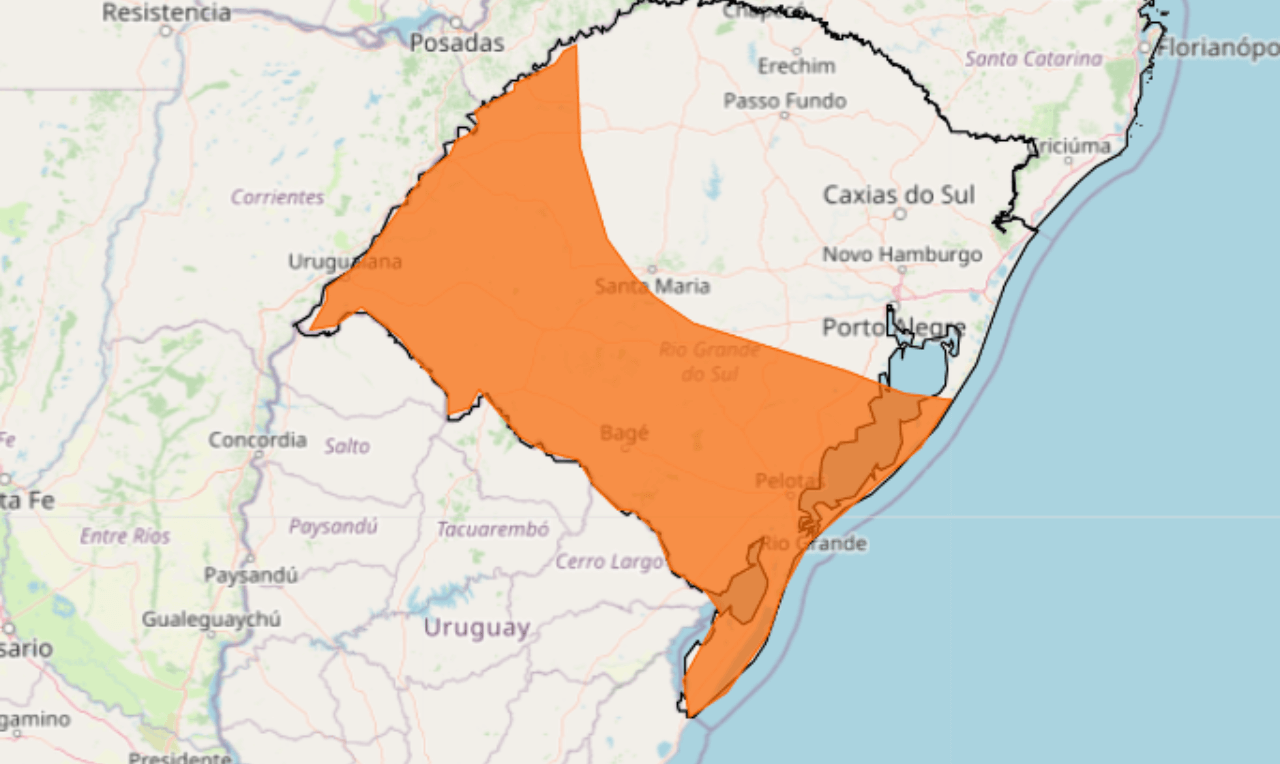 Fim de semana será de chuva na maior parte do RS; para o sábado, Inmet tem  alerta de tempestade na Metade Sul