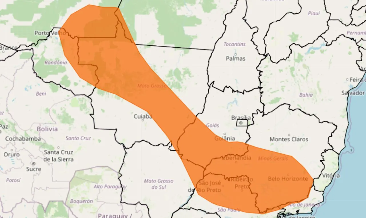 Alerta laranja para onda de calor em partes do Sudeste, Centro-Oeste e Norte do país