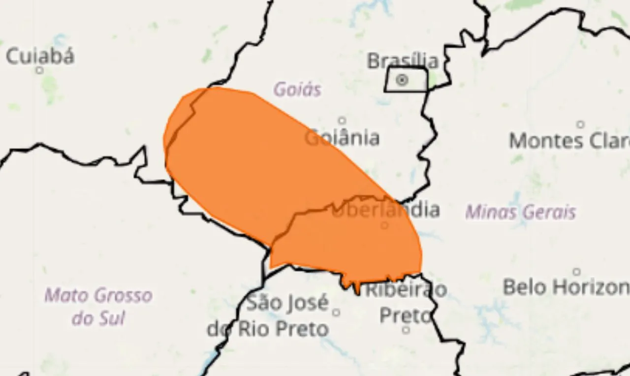 Alerta laranja para onda de calor em partes de Goiás, Mato Grosso e Minas Gerais