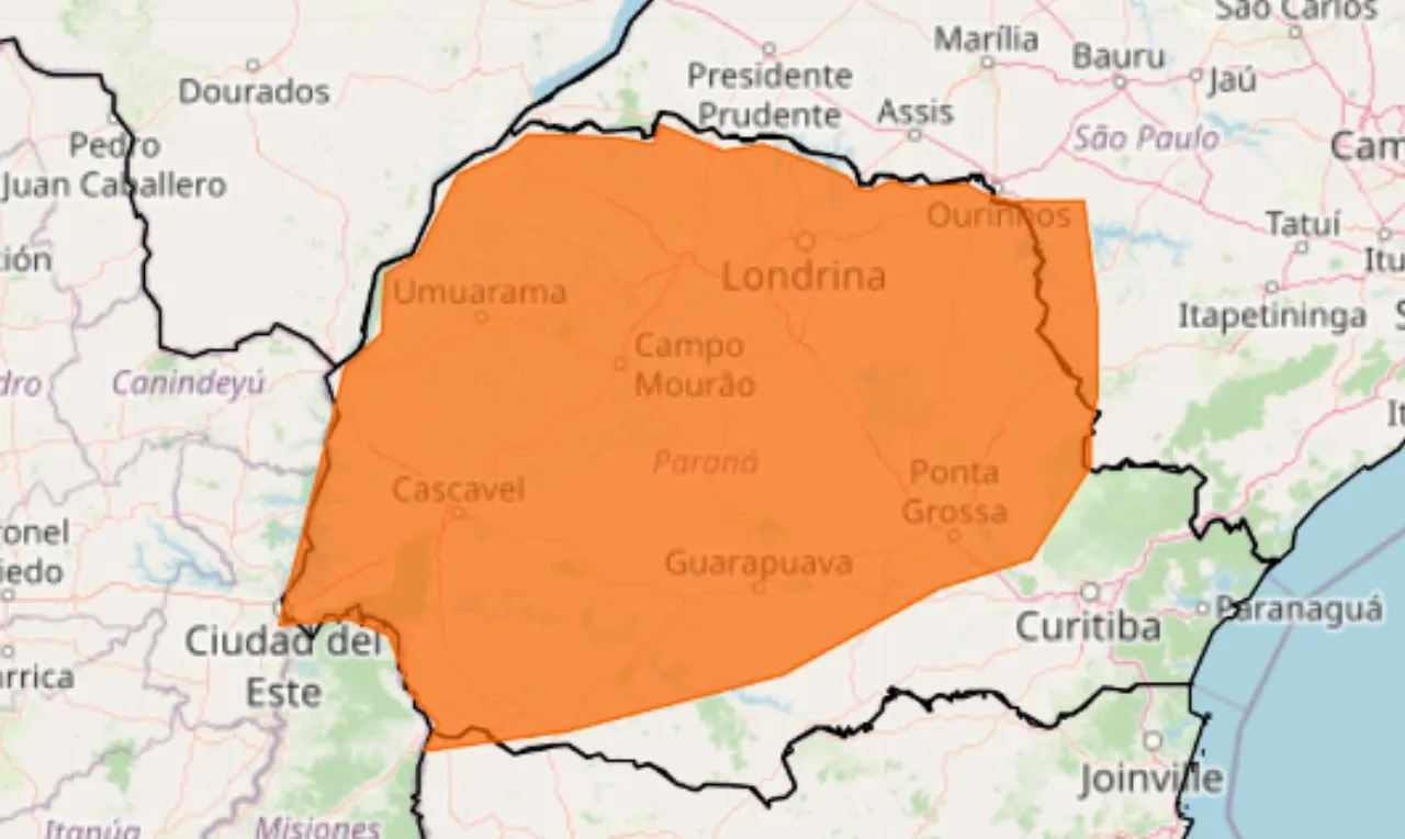 Alerta de temporal e ventania para mais de 300 cidades entre o Sudeste e Sul