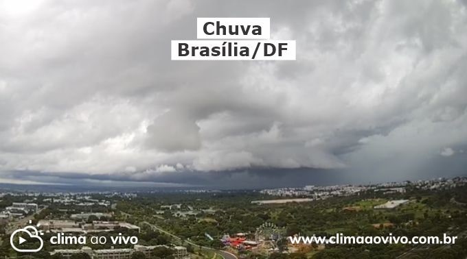na imagem mostra a passagem de chuva em Brasília/DF