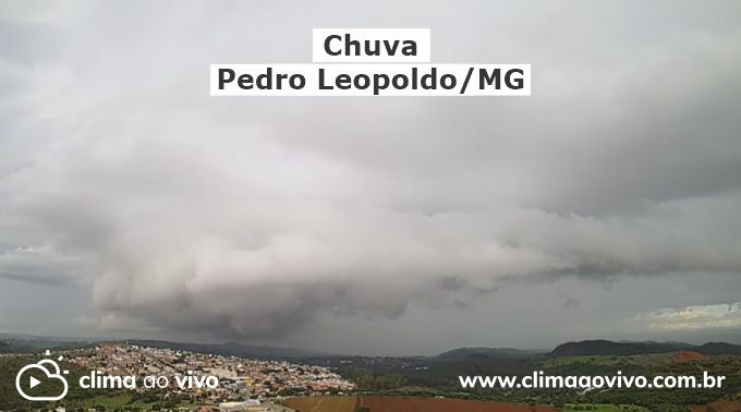 Na imagem mostra a evolução da chuva em Pedro Leopoldo - MG