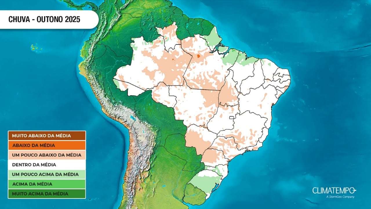 Mapa de precipitação para o Brasil no período do outono