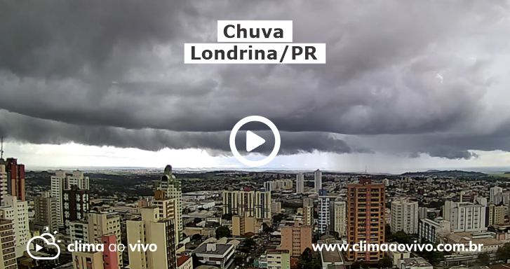 na imagem mostra a passagem de chuva em Londrina no Paraná