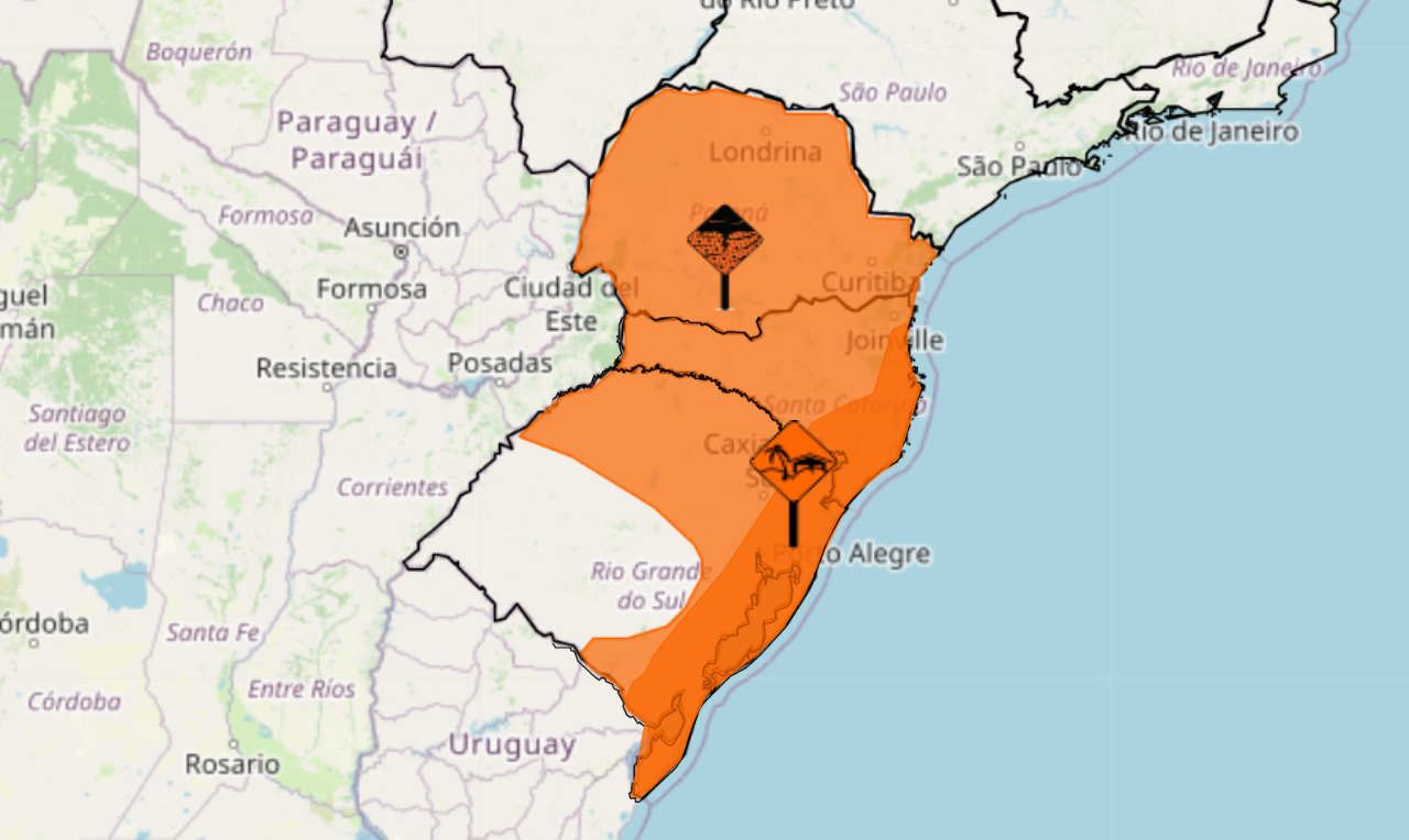 Fim de semana será de chuva na maior parte do RS; para o sábado, Inmet tem  alerta de tempestade na Metade Sul