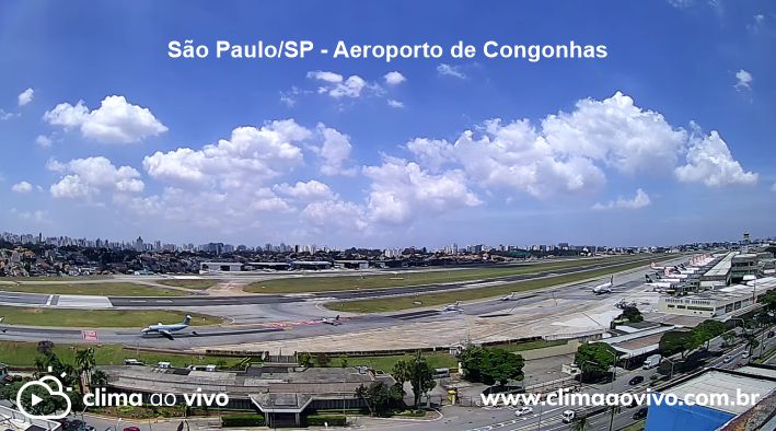 Visão da câmera do Clima ao Vivo mostrando o Aeroporto de Congonhas