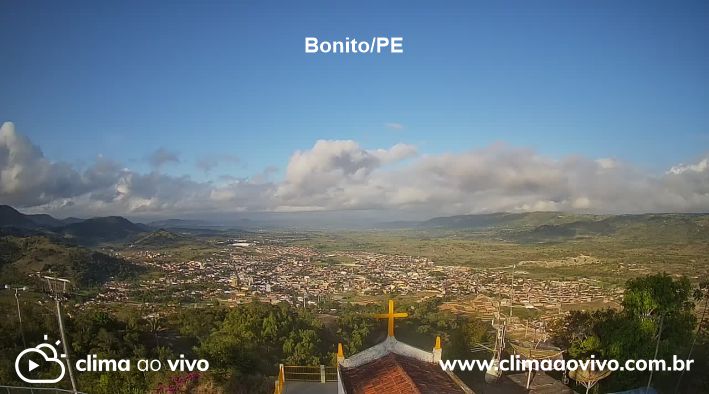 Visão da câmera mostrando a cidade de Bonito/PE