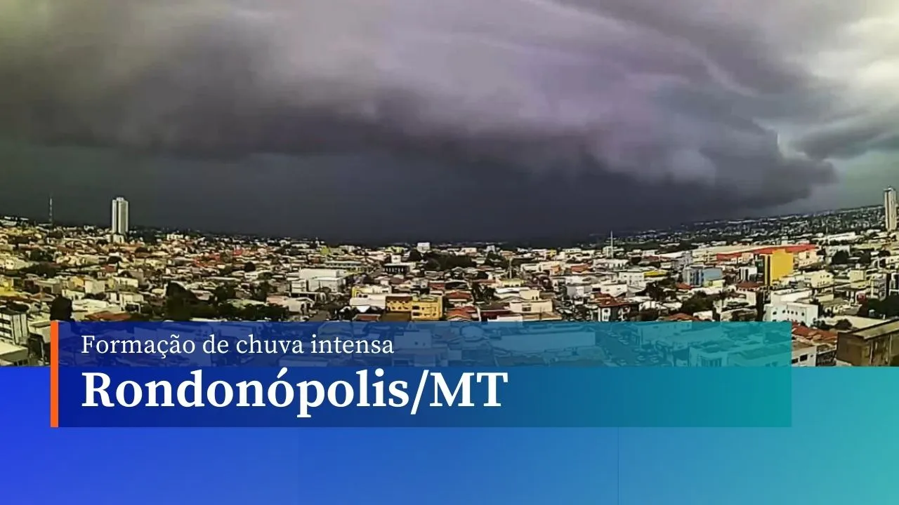 Formação de chuva intensa em Rondonópolis/MT, na tarde desta quinta-feira  (05). Veja o vídeo exclusivo! - Clima ao Vivo
