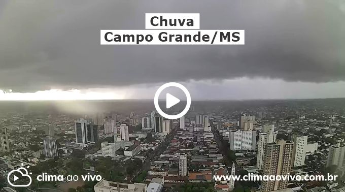na imagem mostra a chuva intensa sobre Campo Grande nesta tarde de quarta-feira