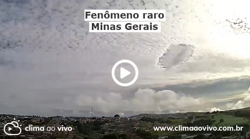 Imagem mostra um buraco fallstreak no céu na cidade de São Francisco de Paula/MG