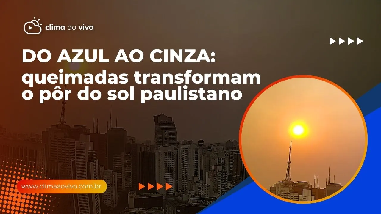 Queimada transforma o entardecer do estado de São Paulo