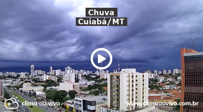Na imagem mostra a formação de chuva sobre Cuiabá nesta tarde de quarta-feira