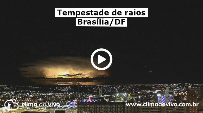 na imagem mostra a tempestade de raio em Brasília, no Distrito Federal